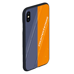 Чехол iPhone XS Max матовый Counter Strike 2 Blue Orange Pattern, цвет: 3D-черный — фото 2