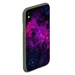 Чехол iPhone XS Max матовый Neon pink nebula, цвет: 3D-темно-зеленый — фото 2