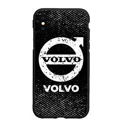 Чехол iPhone XS Max матовый Volvo с потертостями на темном фоне, цвет: 3D-черный
