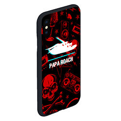 Чехол iPhone XS Max матовый Papa Roach rock glitch, цвет: 3D-черный — фото 2