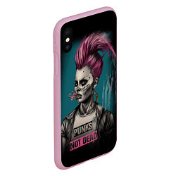 Чехол iPhone XS Max матовый Punks no dead girl, цвет: 3D-розовый — фото 2
