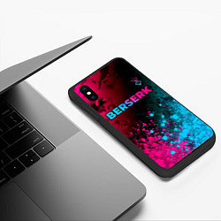 Чехол iPhone XS Max матовый Berserk - neon gradient: символ сверху, цвет: 3D-черный — фото 2