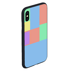 Чехол iPhone XS Max матовый Разноцветные квадраты и прямоугольники, цвет: 3D-черный — фото 2