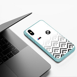 Чехол iPhone XS Max матовый BMW m power - белый, цвет: 3D-мятный — фото 2