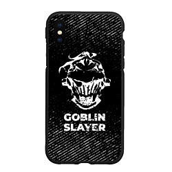 Чехол iPhone XS Max матовый Goblin Slayer с потертостями на темном фоне, цвет: 3D-черный