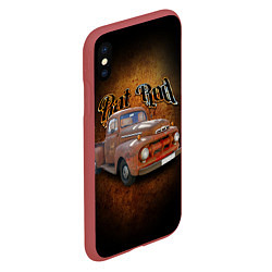 Чехол iPhone XS Max матовый Винтажный автомобиль Ford F-1 в rat стиле, цвет: 3D-красный — фото 2