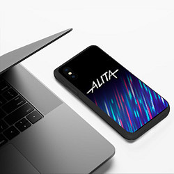 Чехол iPhone XS Max матовый Alita stream, цвет: 3D-черный — фото 2