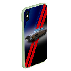 Чехол iPhone XS Max матовый Американский автомобиль 1980 года Buick LeSabre, цвет: 3D-салатовый — фото 2