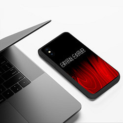 Чехол iPhone XS Max матовый Crystal Castles red plasma, цвет: 3D-черный — фото 2