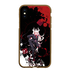 Чехол iPhone XS Max матовый Helltaker Lucifer арт краска, цвет: 3D-коричневый