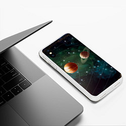 Чехол iPhone XS Max матовый Планетная система, цвет: 3D-белый — фото 2