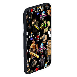 Чехол iPhone XS Max матовый Роблокс и его персонажи, цвет: 3D-черный — фото 2