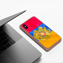 Чехол iPhone XS Max матовый Солнечная Армения, цвет: 3D-коричневый — фото 2