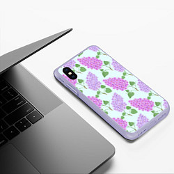 Чехол iPhone XS Max матовый Лиловая и розовая сирень, цвет: 3D-светло-сиреневый — фото 2