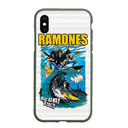 Чехол iPhone XS Max матовый Ramones rock away beach