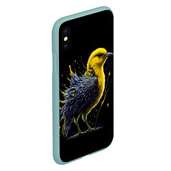 Чехол iPhone XS Max матовый Цыпленок в красках, цвет: 3D-мятный — фото 2