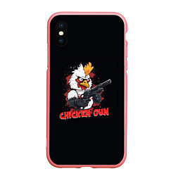 Чехол iPhone XS Max матовый Chicken gun pew pew