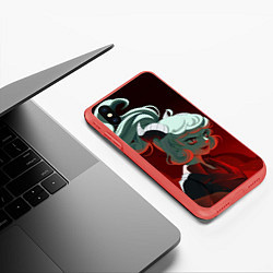 Чехол iPhone XS Max матовый Modeus, цвет: 3D-красный — фото 2