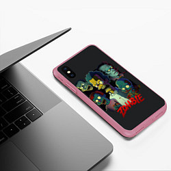 Чехол iPhone XS Max матовый Simpsons zombie, цвет: 3D-малиновый — фото 2