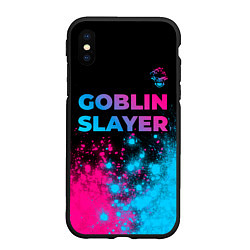 Чехол iPhone XS Max матовый Goblin Slayer - neon gradient: символ сверху