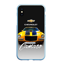 Чехол iPhone XS Max матовый Американский спорткар Camaro 1970 года, цвет: 3D-голубой