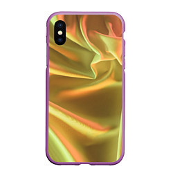 Чехол iPhone XS Max матовый Золотой шёлк и отливы, цвет: 3D-фиолетовый