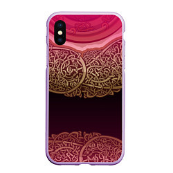 Чехол iPhone XS Max матовый Пылающий орнамент, цвет: 3D-сиреневый