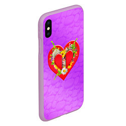 Чехол iPhone XS Max матовый Цветы от сердца, цвет: 3D-сиреневый — фото 2