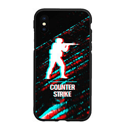 Чехол iPhone XS Max матовый Counter Strike в стиле glitch и баги графики на те, цвет: 3D-черный