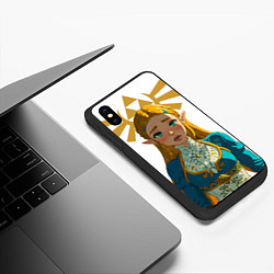 Чехол iPhone XS Max матовый The legend of Zelda - ahegao, цвет: 3D-черный — фото 2