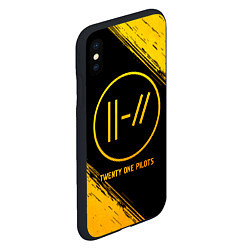 Чехол iPhone XS Max матовый Twenty One Pilots - gold gradient, цвет: 3D-черный — фото 2