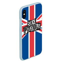 Чехол iPhone XS Max матовый Sex Pistols - панк рок, цвет: 3D-голубой — фото 2