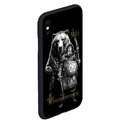 Чехол iPhone XS Max матовый Велес с медведем, цвет: 3D-черный — фото 2