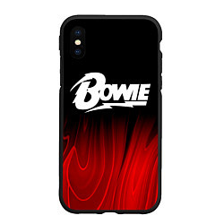 Чехол iPhone XS Max матовый David Bowie red plasma, цвет: 3D-черный