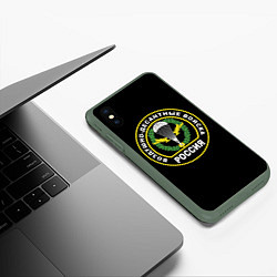Чехол iPhone XS Max матовый ВДВ - логотип, цвет: 3D-темно-зеленый — фото 2