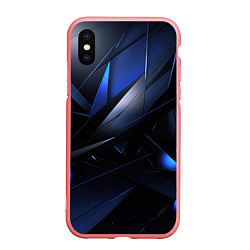 Чехол iPhone XS Max матовый Blue black background