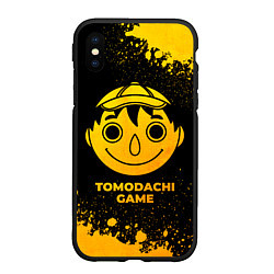 Чехол iPhone XS Max матовый Tomodachi Game - gold gradient, цвет: 3D-черный