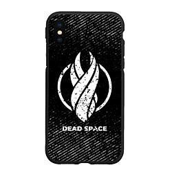 Чехол iPhone XS Max матовый Dead Space с потертостями на темном фоне