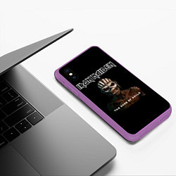 Чехол iPhone XS Max матовый Iron Maiden - the book of souls, цвет: 3D-фиолетовый — фото 2
