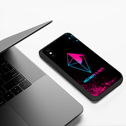 Чехол iPhone XS Max матовый No Mans Sky - neon gradient, цвет: 3D-черный — фото 2