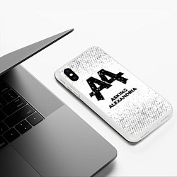 Чехол iPhone XS Max матовый Asking Alexandria с потертостями на светлом фоне, цвет: 3D-белый — фото 2