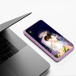 Чехол iPhone XS Max матовый Сота Мунаката и Судзумэ, цвет: 3D-сиреневый — фото 2