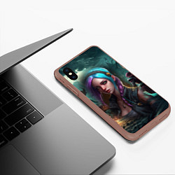 Чехол iPhone XS Max матовый Jinx art Arcane League of Legends, цвет: 3D-коричневый — фото 2