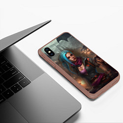 Чехол iPhone XS Max матовый Jinx art Arcane League of Legends fantasy, цвет: 3D-коричневый — фото 2