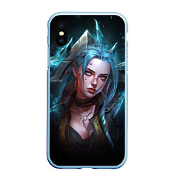 Чехол iPhone XS Max матовый Jinx fantasy art Arcane League of Legends, цвет: 3D-голубой