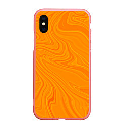 Чехол iPhone XS Max матовый Абстракция оранжевый