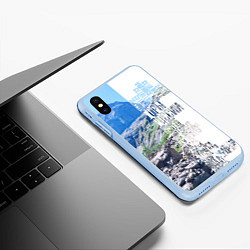Чехол iPhone XS Max матовый Горы России, цвет: 3D-голубой — фото 2