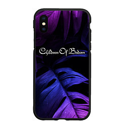 Чехол iPhone XS Max матовый Children of Bodom neon monstera, цвет: 3D-черный