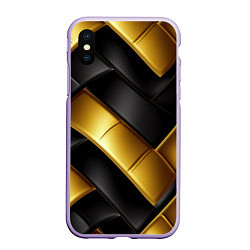 Чехол iPhone XS Max матовый Gold black luxury, цвет: 3D-светло-сиреневый