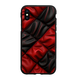 Чехол iPhone XS Max матовый Red black luxury, цвет: 3D-черный